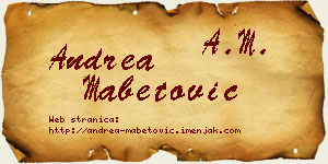Andrea Mabetović vizit kartica